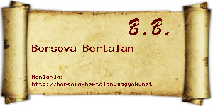 Borsova Bertalan névjegykártya